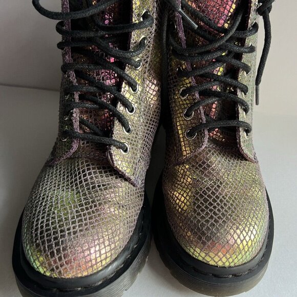 Dr. Martens 1460 Pascal Pink Iridescent Metallic Shiny Combat Boots Size 6 - Picture 11 of 16